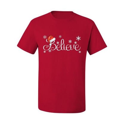 Men's Christmas  Shirt Snowflake Santa Hat Believe  Ugly Christmas T-shirt  Ugly Christmas  Men's T-Shirt