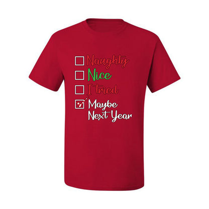 Men's Ugly Christmas  Shirt Naughty Nice I Tried Maybe Next Year Checklist  Ugly Christmas Tshirt Men's Graphic T-Shirt Ugly Christmas  Men's T-Shirt
