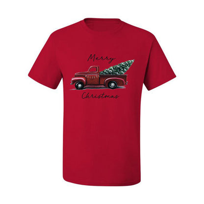 Men's Graphic Shirt, Red Pick Up Truck, Merry Christmas Ugly Christmas Tshirt Men's Graphic T-Shirt Ugly Christmas  Men's T-Shirt