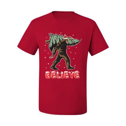 Men's Christmas  Shirt Believe Santa Sasquatch Bigfoot Wild Bobby Ugly Christmas T-shirt  Ugly Christmas  Men's T-Shirt
