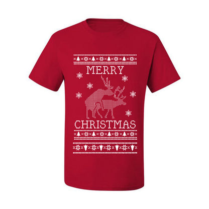 Funny  Ugly Xmas Holiday T-shirt  Merry Christmas Reindeer Humping  Ugly Christmas T-shirt  Ugly Christmas  Men's T-Shirt