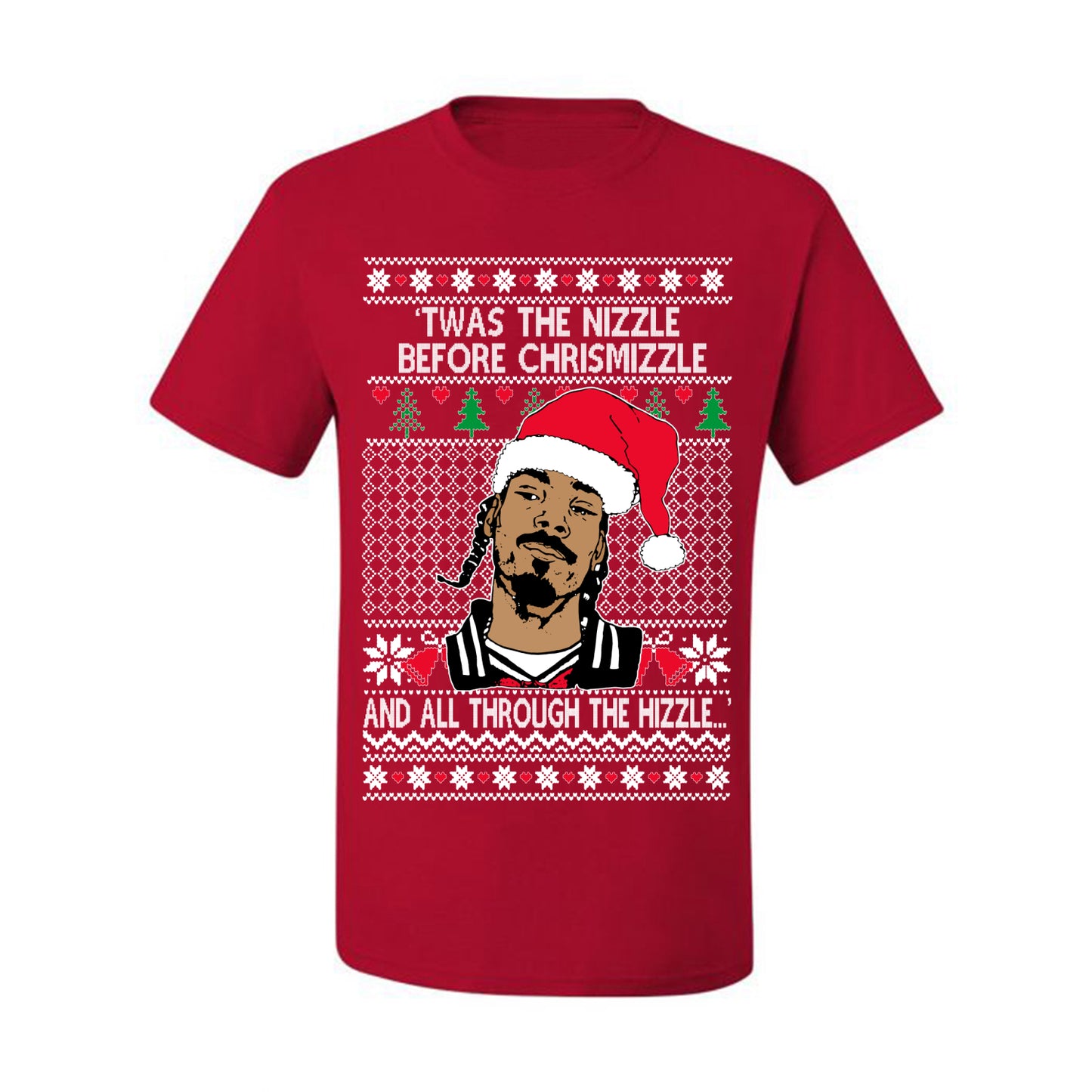 Twas The Nizzle Before Chrismizzle And All Through The Wizzle White, Christmas Gifts, Funny Xmas Gift Idea, Ugly Christmas Sweater Men's T-Shirt