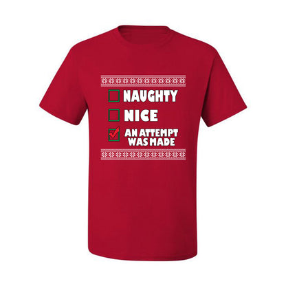 Attempted to be Naughty and Nice Men's Ugly T-shirt for Christmas  Shirt Ugly Christmas T-shirt  Ugly Christmas  Men's T-Shirt