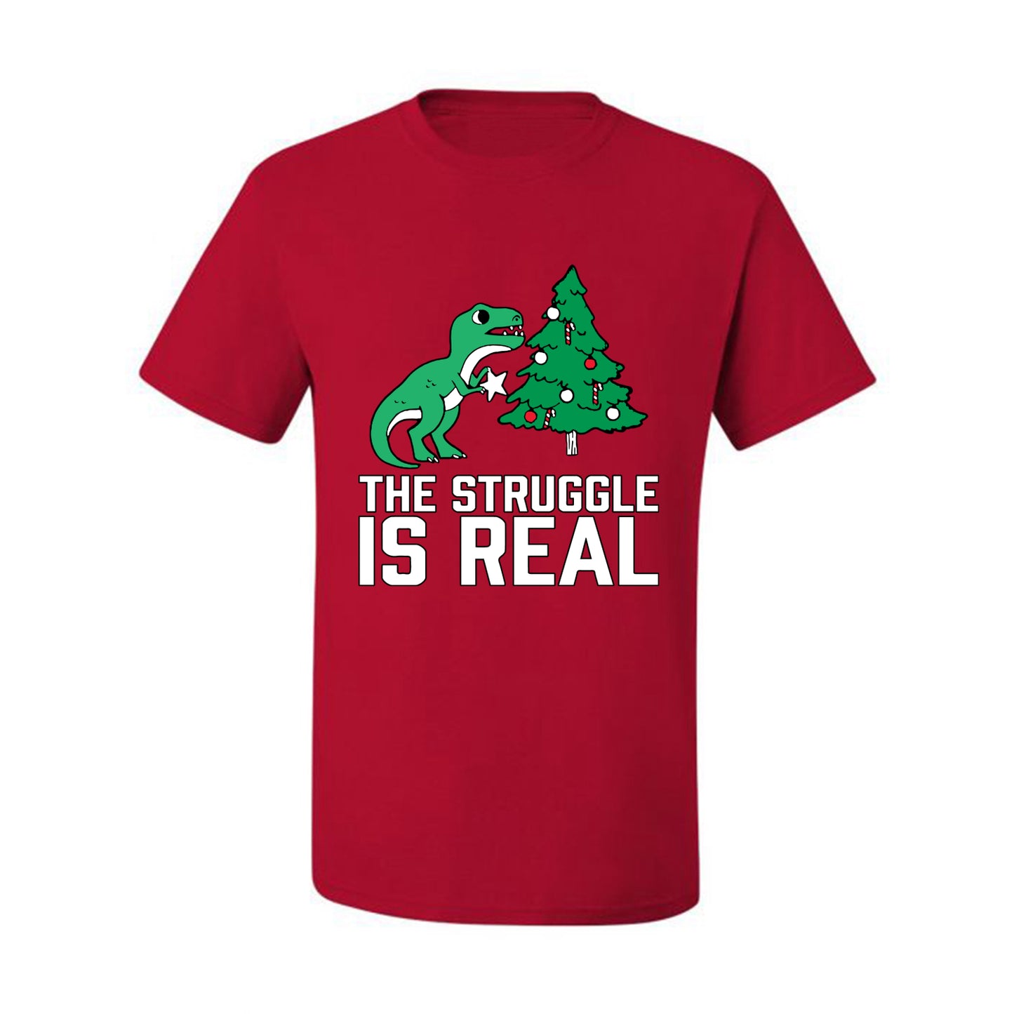 Ugly Christmas Tshirt, The Struggle is Real, Christmas T-Rex,  Scoop Top Ugly Christmas Tshirt Men's Graphic T-Shirt Ugly Christmas  Men's T-Shirt