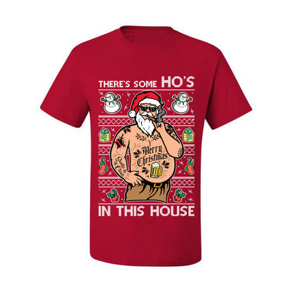 "There's Some Ho's In This House"  Graphic  Ugly Holiday Xmas Tshirt , Wild Bobby Ugly Christmas Tshirt Men's Graphic T-Shirt Ugly Christmas  Men's T-Shirt