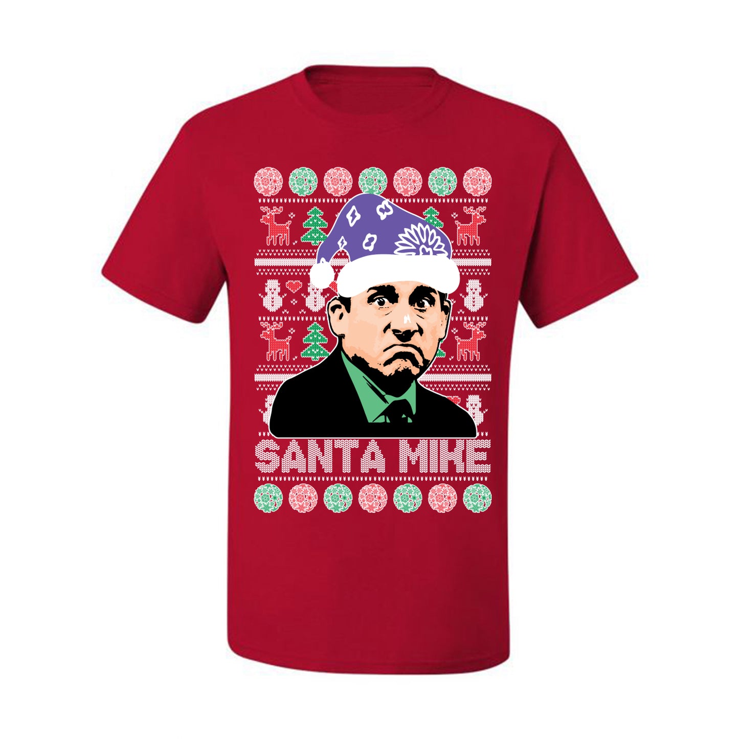 The Office Santa Mike Michael Scott Graphic  Ugly Xmas  T-shirt Ugly Christmas T-shirt  Ugly Christmas  Men's T-Shirt