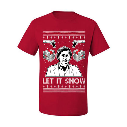 Ugly Christmas Tshirt , Escobar Let It Snow Ugly Christmas Tshirt Men's Graphic T-Shirt Ugly Christmas  Men's T-Shirt