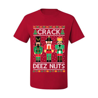 Ugly Holiday Meme T-shirt "Crack Deez Nuts" Ugly Christmas T-shirt  Ugly Christmas  Men's T-Shirt