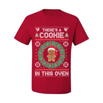 Ugly Christmas  T-shirt "Theres a Cookie in this Oven" Pregnancy Announcement  T-Shirt Ugly Christmas T-shirt  Ugly Christmas  Men's T-Shirt