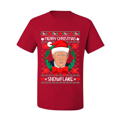 Funny Ugly Xmas Holiday  T-shirt  Trump Merry Christmas Snowflake Ugly Christmas T-shirt  Ugly Christmas  Men's T-Shirt