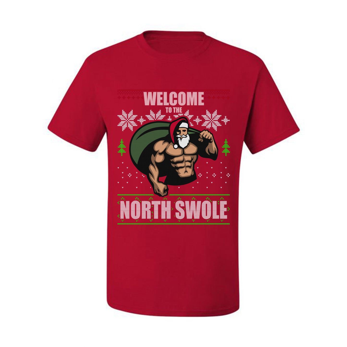 Ugly  Christmas T-shirt  "Merry Liftmas!" Santa Fitness Workout Gym Swole Gift, Group 2 Design Ugly Christmas T-shirt  Ugly Christmas  Men's T-Shirt