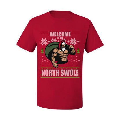 Ugly  Christmas T-shirt  "Merry Liftmas!" Santa Fitness Workout Gym Swole Gift, Group 2 Design Ugly Christmas T-shirt  Ugly Christmas  Men's T-Shirt