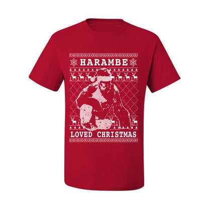 Ugly Christmas Graphic  T-shirt  Harambe Loved Christmas Funny Meme Holiday Gorilla  Ugly Christmas T-shirt  Ugly Christmas  Men's T-Shirt