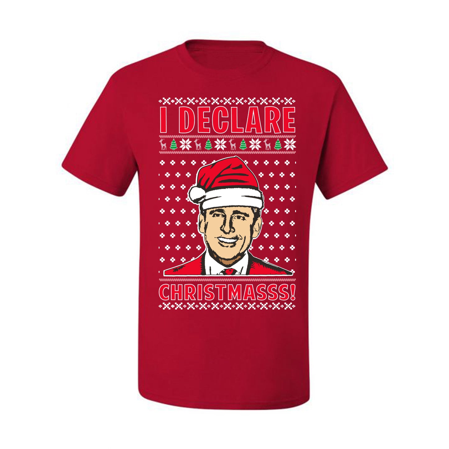 Ugly Xmas Graphic  T-shirt  Office TV Michael Scott I Declare Christmasss Ugly Christmas T-shirt  Ugly Christmas  Men's T-Shirt