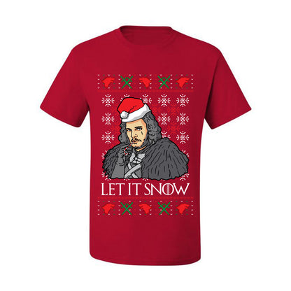 Full Color Men's Ugly Christmas T-shirt T-Shirt GoT "Let It Snow Jon Snow" Ugly Christmas T-shirt  Ugly Christmas  Men's T-Shirt