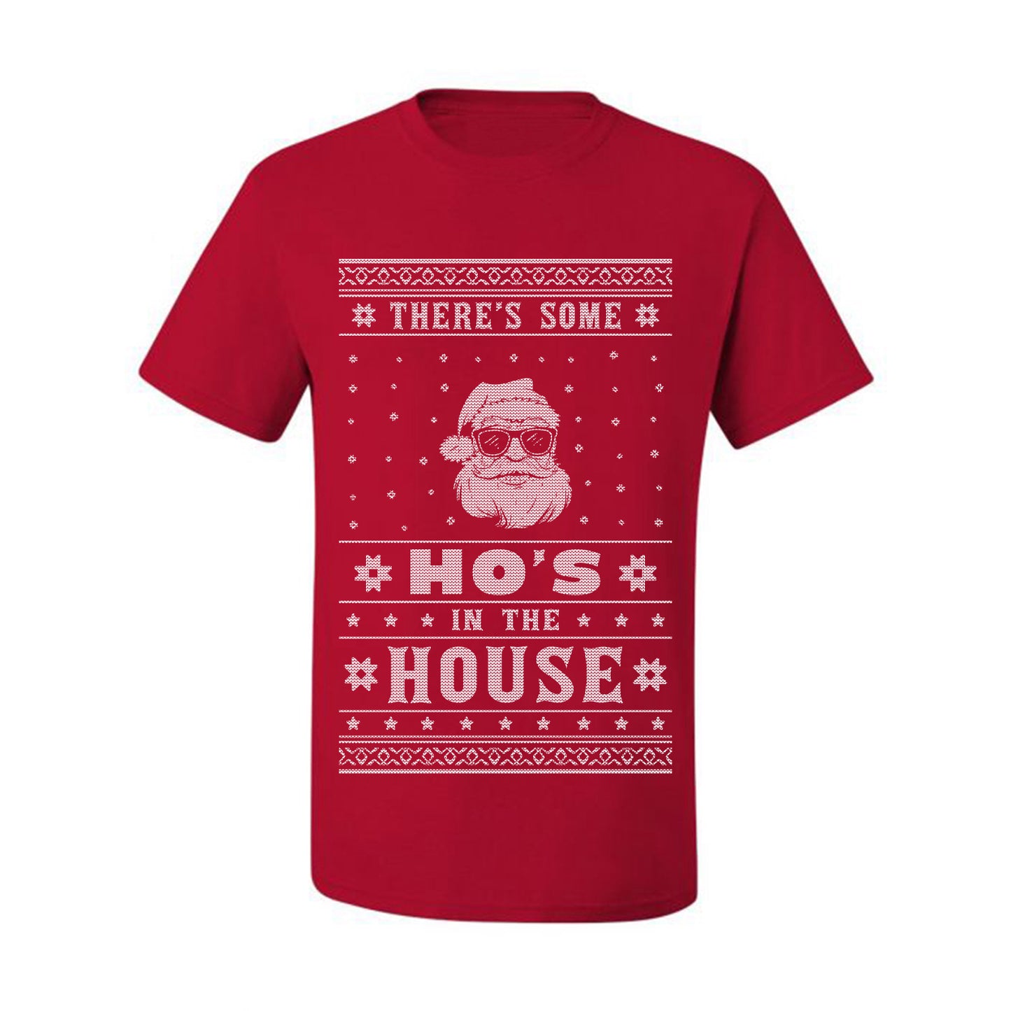Ugly Xmas Holiday Graphic  Theres Some Hos in the House Santa Ugly Christmas T-shirt  Ugly Christmas  Men's T-Shirt