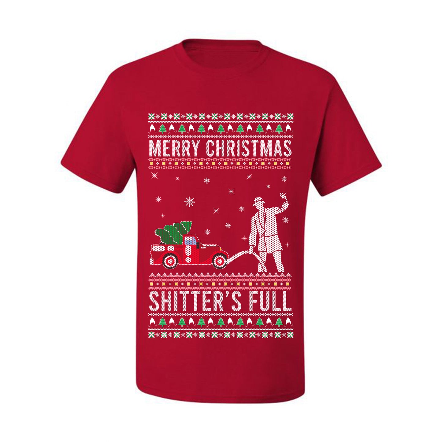 Men's  Shirt Ugly Holiday  T-shirt Merry Christmas Shitter's Ugly Christmas T-shirt  Ugly Christmas  Men's T-Shirt