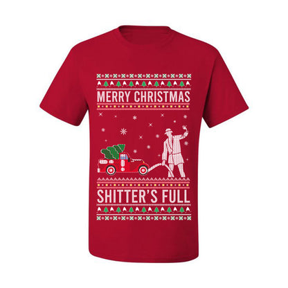 Men's  Shirt Ugly Holiday  T-shirt Merry Christmas Shitter's Ugly Christmas T-shirt  Ugly Christmas  Men's T-Shirt