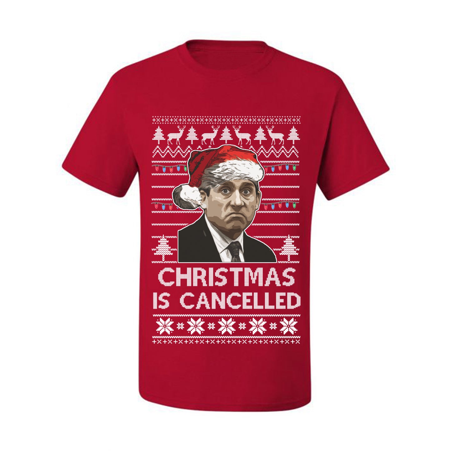 Men's Ugly T-shirt for Christmas  Shirt Michael Scott Office "Christmas Is Cancelled" Ugly Christmas T-shirt  Ugly Christmas  Men's T-Shirt