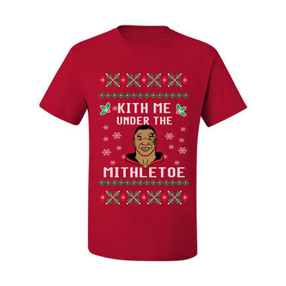 Tyson Lisp Funny Ugly Christmas "Kith Me Under The Mithletoe" Ugly Christmas T-shirt  Ugly Christmas  Men's T-Shirt