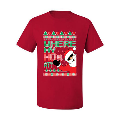 Ugly T-shirt for Christmas  Shirt "Santa Where My Hos At?" Ugly Christmas T-shirt  Ugly Christmas  Men's T-Shirt