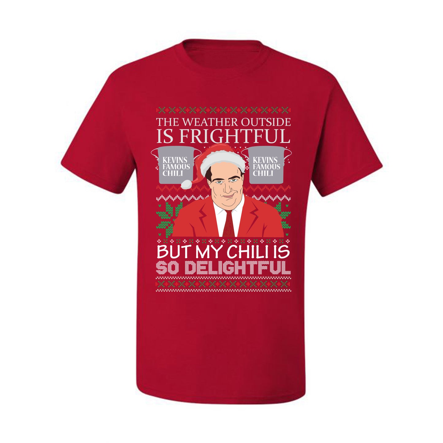 Ugly Christmas  Tshirt Graphic Kevin's Famous Chili is So Delightful, Wild Bobby  Ugly Christmas Tshirt Men's Graphic T-Shirt Ugly Christmas  Men's T-Shirt