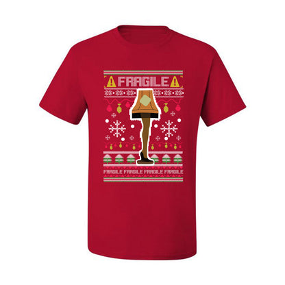 Men's Funny Ugly Xmas Holiday T-shirt s Wild Bobby's Fragile Leg Lamp Ugly Christmas T-shirt  Ugly Christmas  Men's T-Shirt