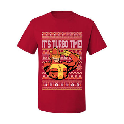 Ugly Xmas Graphic  T-shirt  Turboman It's Turbo Time! Ugly Christmas T-shirt  Ugly Christmas  Men's T-Shirt