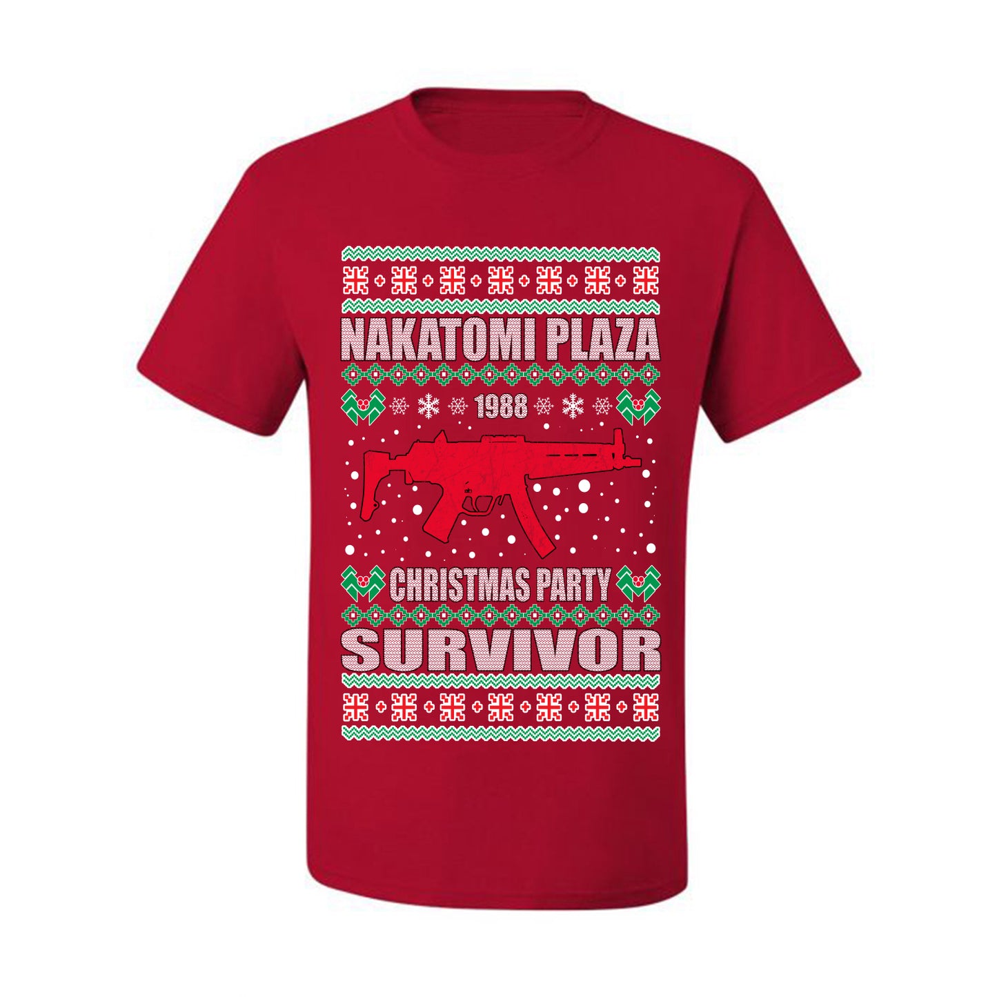 Men's Ugly  Shirt for Christmas Nakatomi Plaza Christmas Party Survivor Ugly Christmas T-shirt  Ugly Christmas  Men's T-Shirt