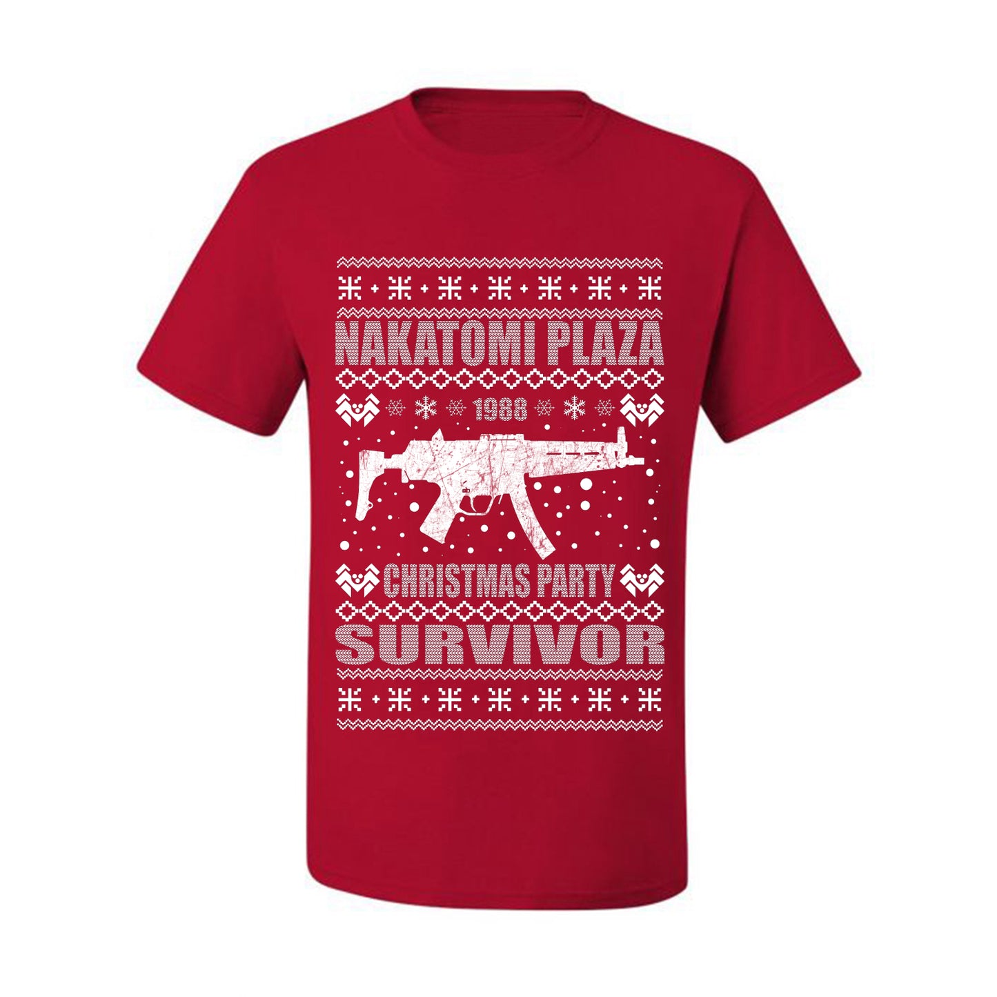Ugly Xmas  T-shirt Graphic Nakatomi Plaza Christmas Party Survivor 1988 Ugly Christmas T-shirt  Ugly Christmas  Men's T-Shirt