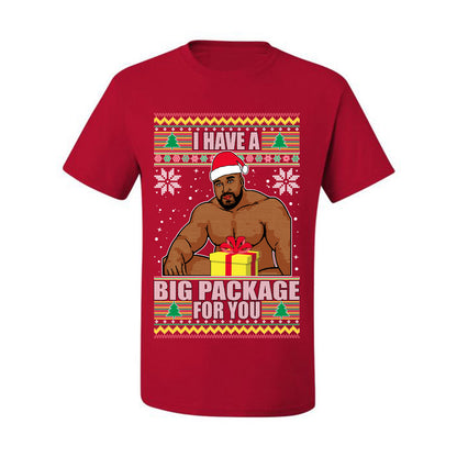 Graphic Meme Ugly Christmas  T-shirt  "I Have A Big Package" Ugly Christmas T-shirt  Ugly Christmas  Men's T-Shirt