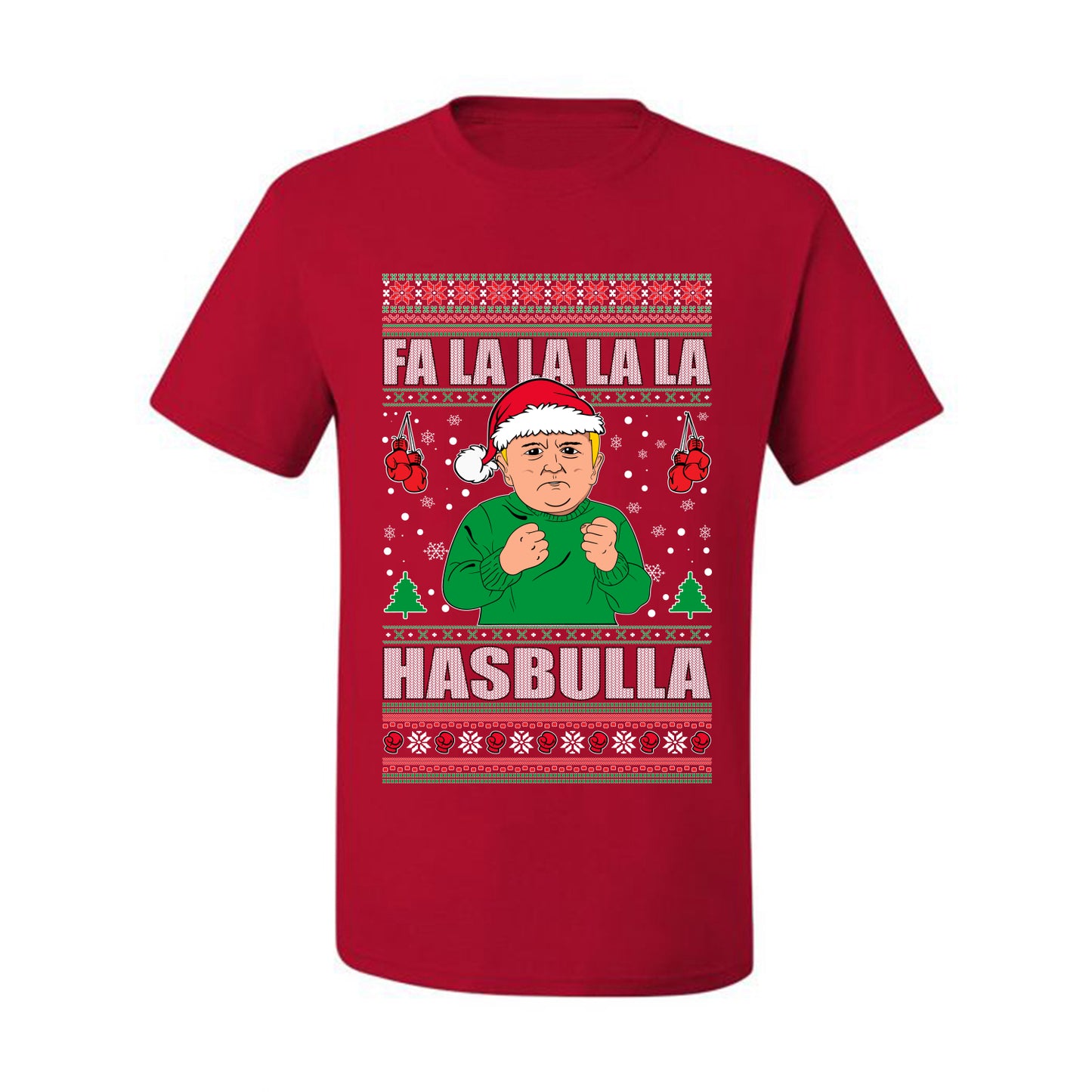 Men's Ugly Xmas  Shirt Tshirt, FA la la la la HASBULla Ugly Christmas Tshirt Men's Graphic T-Shirt Ugly Christmas  Men's T-Shirt