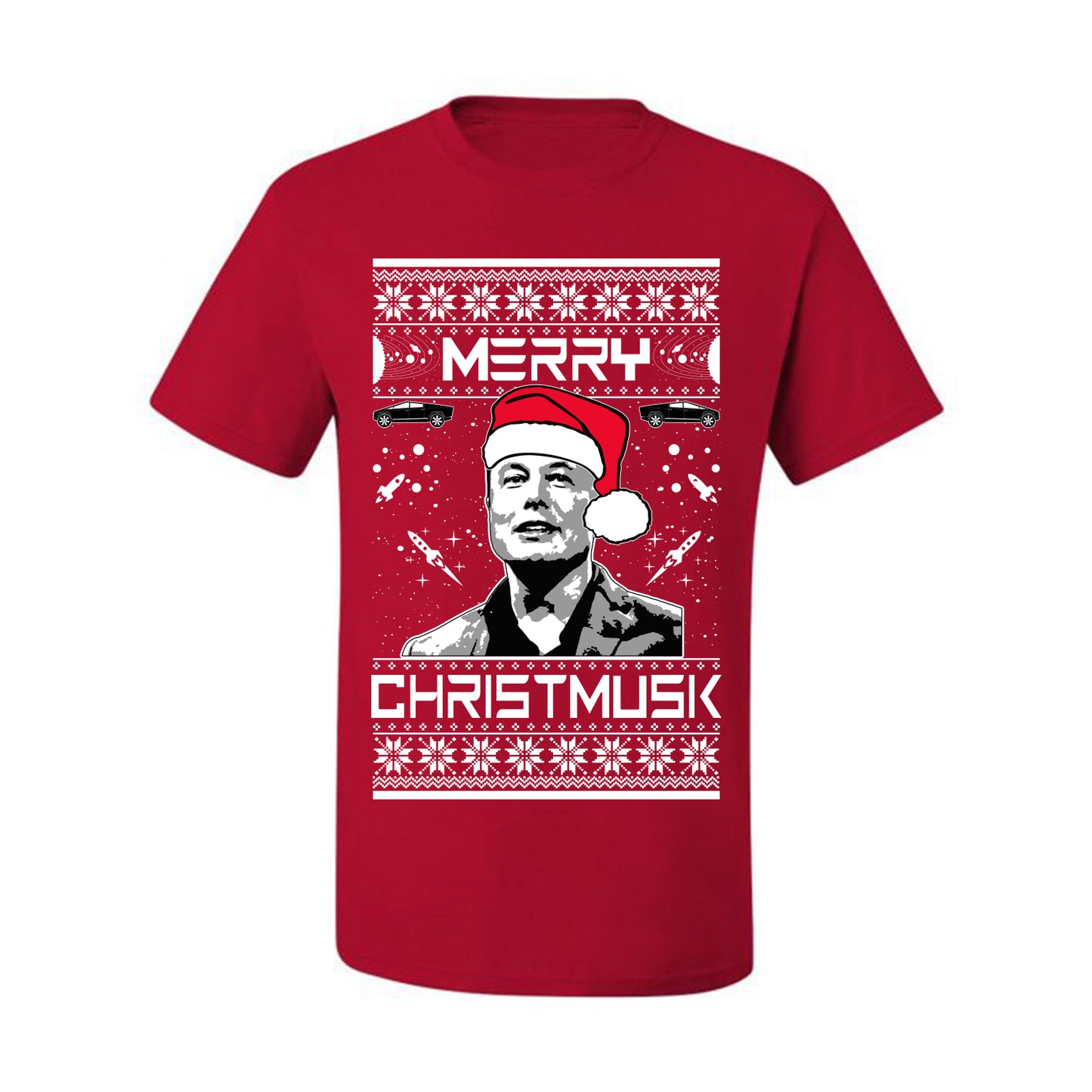 Elon Musk Meme Merry Christmusk Ugly Xmas  Tshirt Ugly Christmas Tshirt Men's Graphic T-Shirt Ugly Christmas  Men's T-Shirt