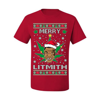 Ugly Xmas  T-shirt , Merry Lithmith Tyson, Joint Weed Pot Leaf Stoner Ugly Christmas T-shirt  Ugly Christmas  Men's T-Shirt