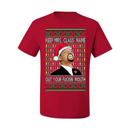 Will Smith Slapping Chris Rock Meme "Get Mrs Claus' Name Out of Your Mouth" , Graphic  Ugly Xmas Tshirt  Ugly Christmas Tshirt Men's Graphic T-Shirt Ugly Christmas  Men's T-Shirt