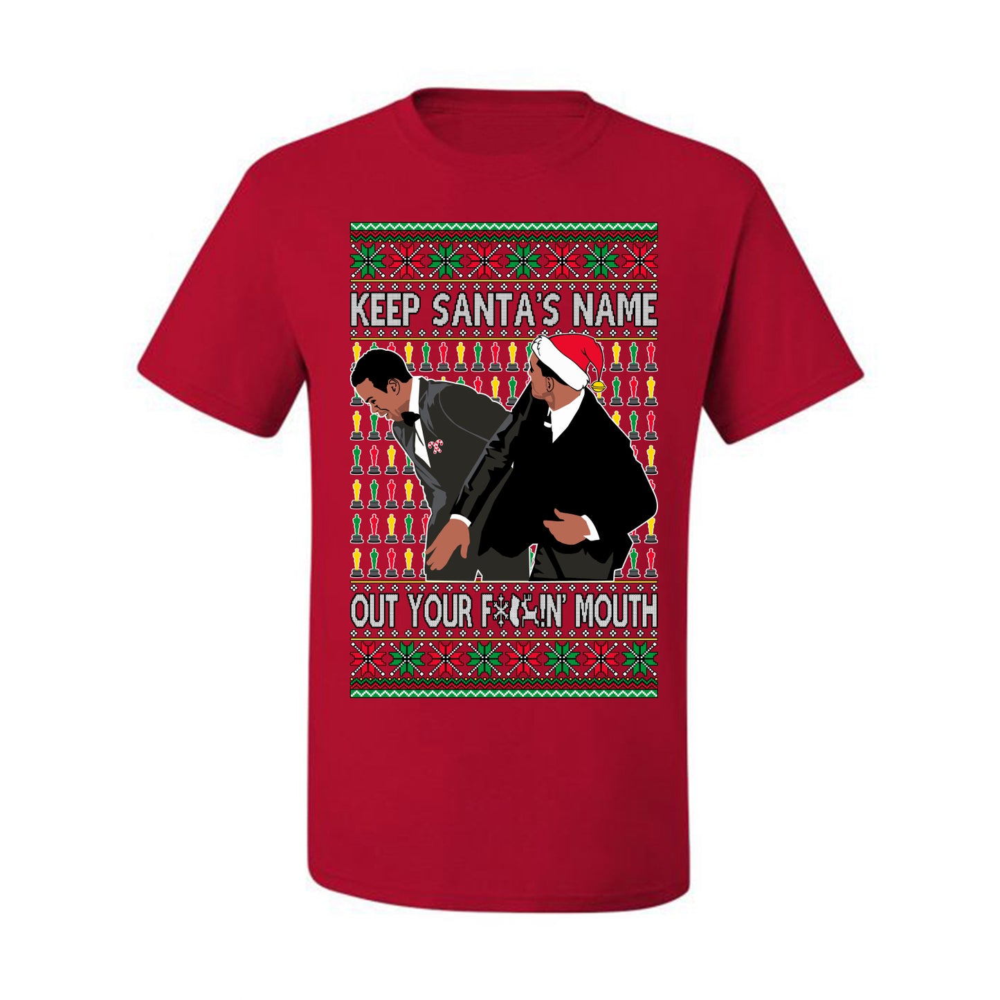 Ugly Xmas  Tshirt Graphic Will Slaps Chris Award Show Wife Joke Meme Clean Parody  Ugly Christmas Tshirt Men's Graphic T-Shirt Ugly Christmas  Men's T-Shirt