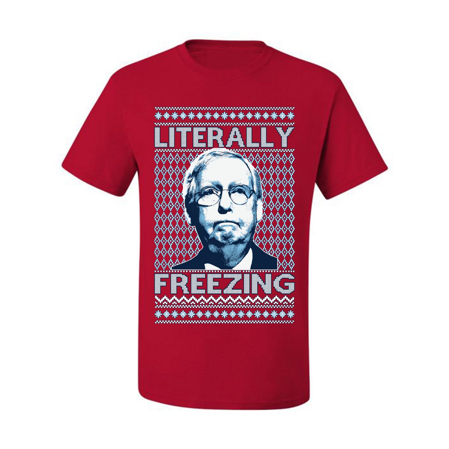 Literally Freezing McConnell , Merry Christmas Tee, Ugly Christmas,  Sweater Men's T-Shirt