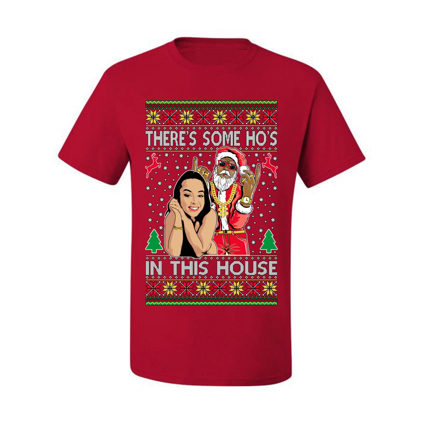 Santa the Plug Hos In This House , Merry Christmas Tee, Ugly Christmas,  Sweater Men's T-Shirt