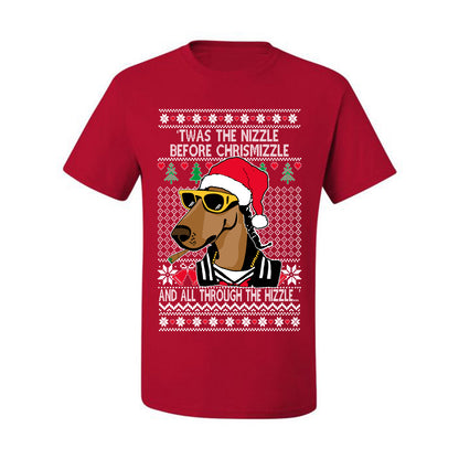 Twas The Nizzle Before Chrismizzle Gangster Dogg Rapper, Christmas Gifts, Funny Xmas Gift Idea, Ugly Christmas Sweater Men's T-Shirt