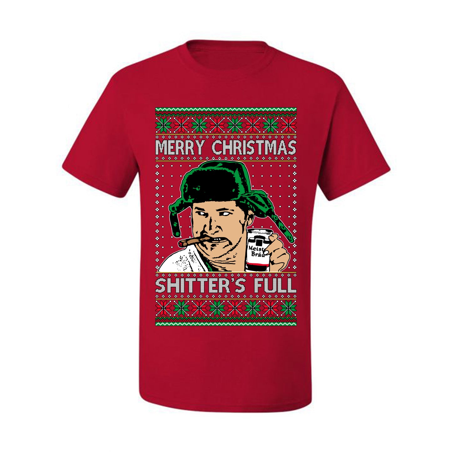 Shitter's Full Cousin Eddie Christmas Family Vacation Ugly Christmas Sweater, Christmas Gifts, Funny Xmas Gift Idea, Men's T-Shirt