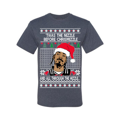Twas The Nizzle Before Chrismizzle And All Through The Wizzle White, Christmas Gifts, Funny Xmas Gift Idea, Ugly Christmas Sweater Men's T-Shirt