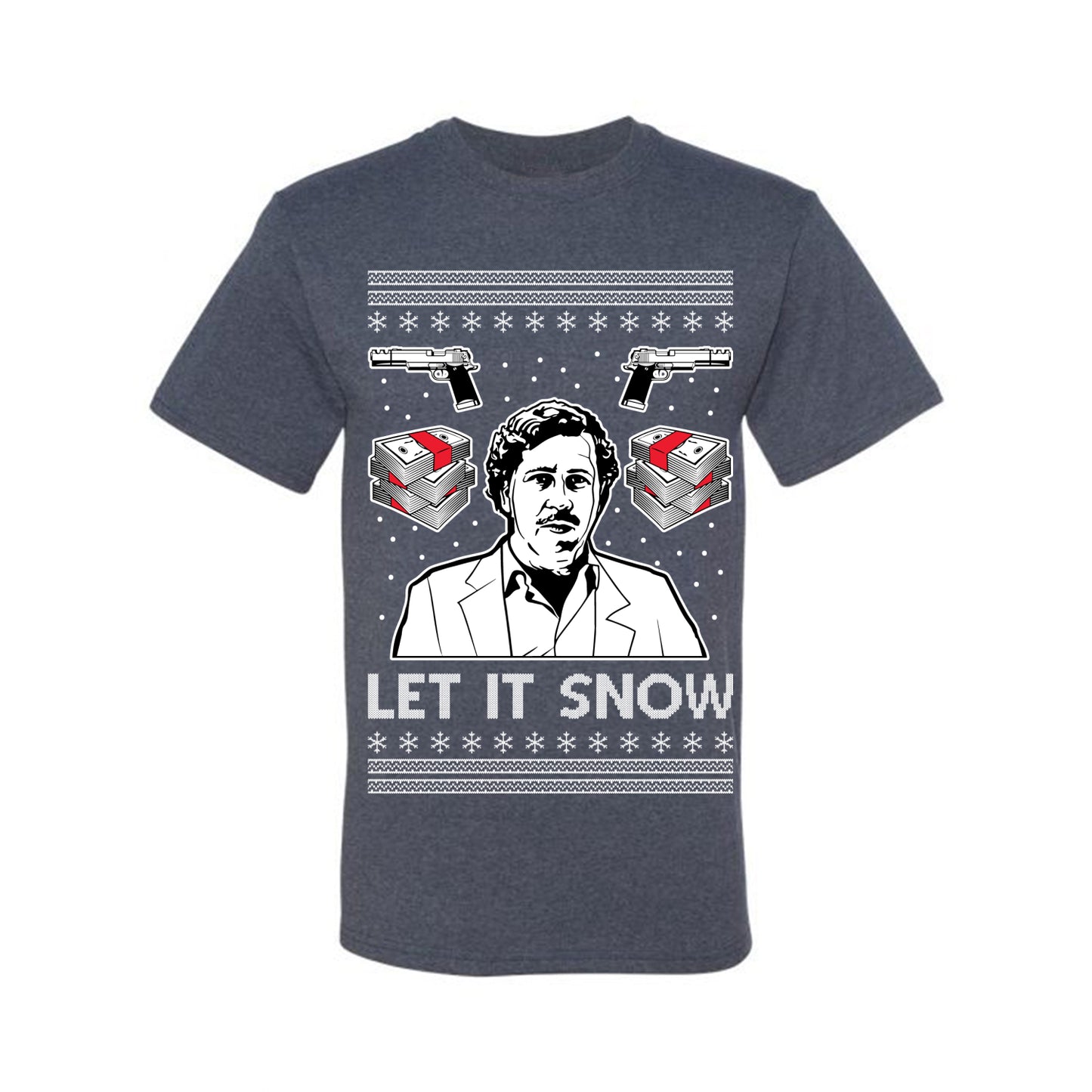Ugly Christmas Tshirt , Escobar Let It Snow Ugly Christmas Tshirt Men's Graphic T-Shirt Ugly Christmas  Men's T-Shirt