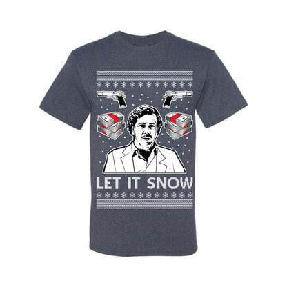 Ugly Christmas Tshirt , Escobar Let It Snow Ugly Christmas Tshirt Men's Graphic T-Shirt Ugly Christmas  Men's T-Shirt