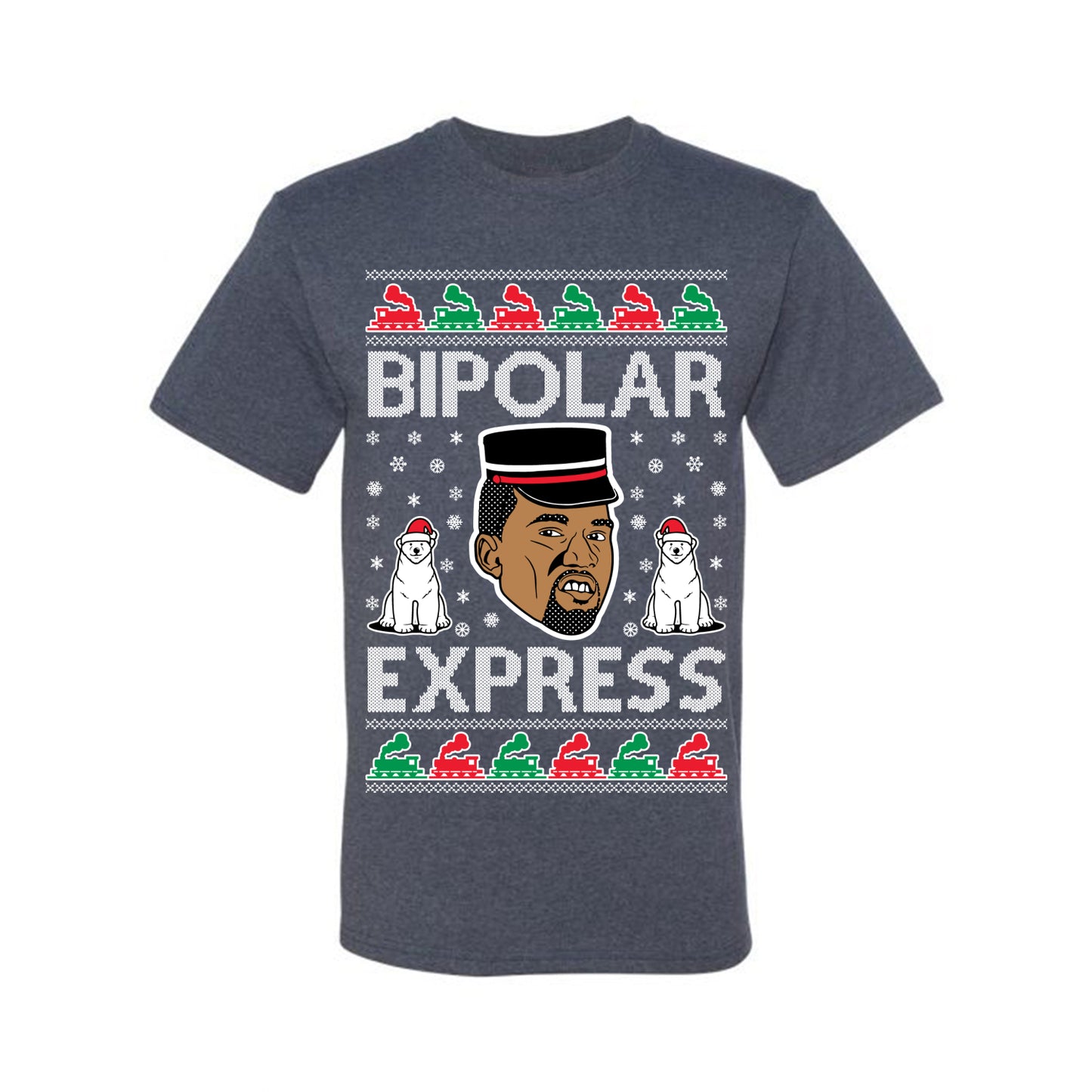 Funny Ugly Xmas Holiday T-shirt  Bipolar Express Ye Bipolar Express Ye Premium  Ugly Christmas T-shirt  Ugly Christmas  Men's T-Shirt