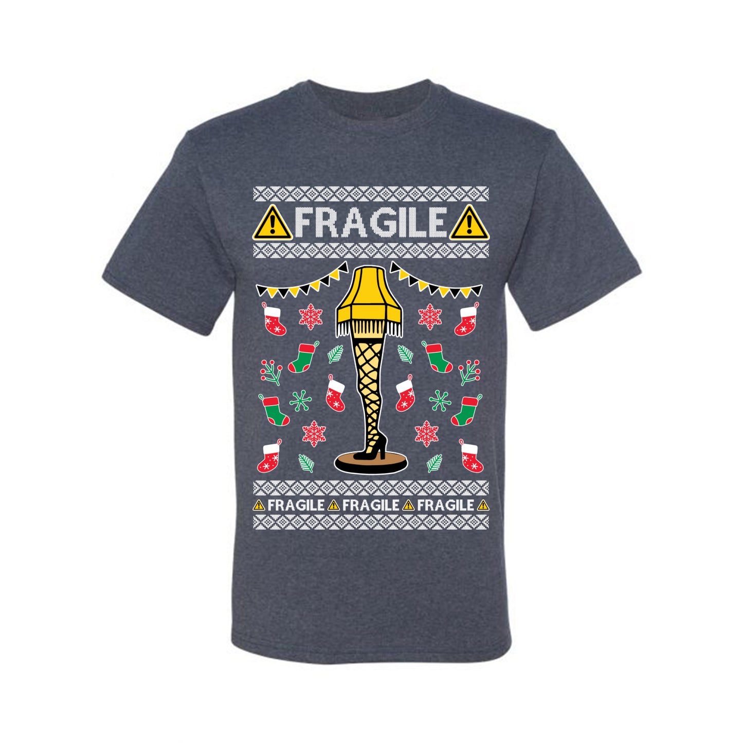 Graphic Ugly  Christmas T-shirt  Fragile Leg Lamp Movie Ugly Christmas T-shirt  Ugly Christmas  Men's T-Shirt