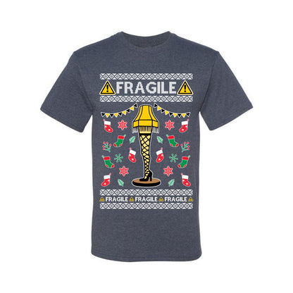 Graphic Ugly  Christmas T-shirt  Fragile Leg Lamp Movie Ugly Christmas T-shirt  Ugly Christmas  Men's T-Shirt