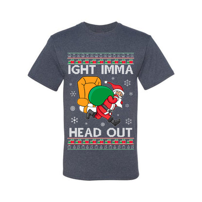 Graphic Funny Meme Ugly Christmas  T-shirt  Ight Imma Head Out, Wild Bobby Ugly Christmas T-shirt  Ugly Christmas  Men's T-Shirt