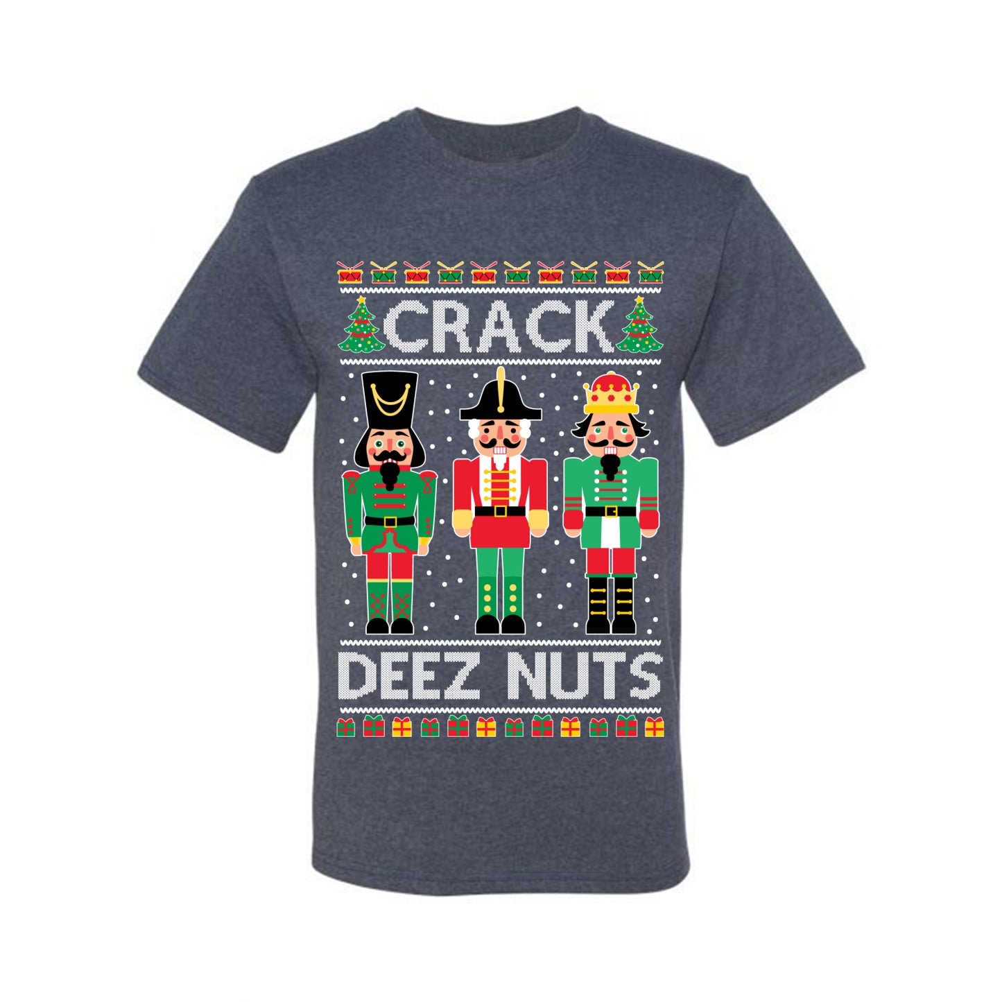 Ugly Holiday Meme T-shirt "Crack Deez Nuts" Ugly Christmas T-shirt  Ugly Christmas  Men's T-Shirt