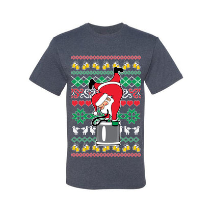Ugly Xmas Graphic  T-shirt  Drunk Keg Stand Beer Drinking Santa Ugly Christmas T-shirt  Ugly Christmas  Men's T-Shirt
