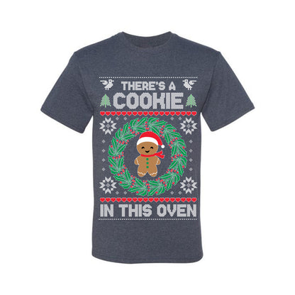 Ugly Christmas  T-shirt "Theres a Cookie in this Oven" Pregnancy Announcement  T-Shirt Ugly Christmas T-shirt  Ugly Christmas  Men's T-Shirt